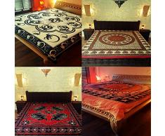 Sol y Luna ORIENTALISCHE TAGESDECKE BETTÜBERWURF SOFAÜBERWURF INDISCHER Plaid Strandtuch XXL (Design 07)