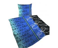 2 teilig BLACK & BLUE 4-Jahreszeiten MicrofaserBettwäsche 135x200 und 80x80 OVP SPARSET 2tlg. /2teilig