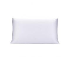 OLESILK 100% Seide Kissenbezug Kissenhülle Haar- und Hautpflege mit Verstcktem Reißverschluss 19 Momme 1 Stück Weiß 40×80cm