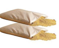 Natur 2 x Bio Hirsekissen 40 * 80 cm Hirsekopfkissen mit Reißverschluß Hirsespreukissen Hirsespreu Hirseschalen