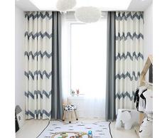 Moderner Gestreifter Mosaik-Fenster Vorhang, Gedruckte Bleistift-Falten-verdunkelungs Vorhänge, für Wohnzimmer, Schlafzimmer, Balkon, 2er Set,140x240cm