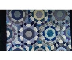 PatchworkdeckeBlaues Wunder handgenäht - 140 x 210 cm