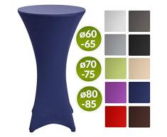 Beautissu Stretch Stehtisch Husse Stella für Bistrotisch Ø 70-75 cm Elegante Stretch-Husse Blau als Tisch-Überzug in div. Farben & Größen
