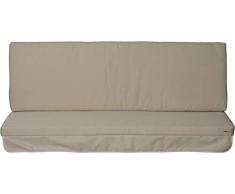 Hollywoodschaukel Comfort Schaukelauflage Kissen 3 Sitzer beige mit wasserabweisendem Polyesterstoff und abnehmbaren Bezug