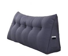 Dreieck Kissen- Doppelbett Großes Dreieck Kissen/Kissen mit abnehmbarem Bezug, im Bett/Sofa/Büro/Haus/Auto, die für Lenden- / Rückenlehne/Lesekissen verwendet werden kann, grau Schwarz