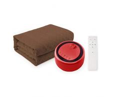 Elektrische Heizdecke, Wärmeunterbett Haushalt Stumm Wasserkreislauf Nicht Trockenwärmedecken mit Sicherheitssystem Kuschelheizdecke, Wärmedecke für 1/2 Personen,Braun,180x90cm