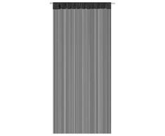 Mack Hochwertige Fadengardine Fadenvorhang Fadenstore 90x245 cm 6 Farben beliebeig kürzbar (schwarz)