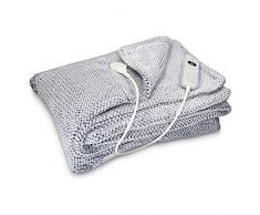 Navaris XXL Elektrische Wärme Heizdecke - 180x130cm 3 Wärmestufen Abschaltautomatik waschbar - Kuschelige Bett Wärmedecke Korallblau