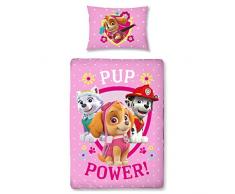 Paw Patrol Mädchen-Bettwäsche · Kinderbettwäsche/Babybettwäsche · Flanell/Biber · Rosa, Pink · PUP Power · Wendebettwäsche · Kissenbezug 40x60 + Bettbezug 100x135 cm - Reißverschluss