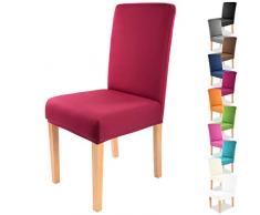 Gräfenstayn® Stretch-Stuhlhusse Charles - runde und eckige Stuhllehnen - bi-elastische Passform mit Öko-Tex Siegel Standard 100: „Geprüftes Vertrauen“ (Bordeaux)