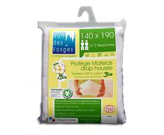 Nuit des Vosges 201912 Matratzenschoner, Molton, Bio Baumwolle Weiß 140 x 190 cm