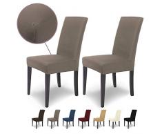 SCHEFFLER-Home Stretch Stuhlhusse Mia | 2er Set elastische Stuhlabdeckungen | Stuhlhussen Schwingstühle | Mikrofaser Spannbezug mit Gummizug | Elegante Stuhlbezüge