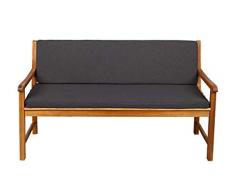 Bankauflage Für Hollywoodschaukel Set Glatt Sitzkissen + Rückenlehne FK5 (140x40x50, Dunkelgrau)