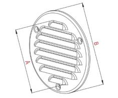 Lüftungsgitter Ø 100 mm Schlitz-Gitter Abluftgitter Lamellengitter Insektenschutz (Weiss)