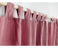 staubiges Rosa Schlaufenvorhang aus Leinen. Leinen Vorhang. Leinenvorhänge/Leinengardinen