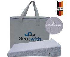 Ergonomisches Keilkissen/Sitzkeil mit Anti-Rutsch Bezug und Tragetasche sorgt für gerade Körperhaltung und maximale Rückenmuskulatur Steißbein und Bandscheiben-Entlastung