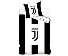 FC Juventus Offizielle (Serie A), Einzelbett-Bettbezug mit Kissenbezug, 100 % Baumwolle, wendbar