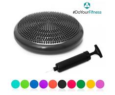 #DoYourFitness® Ballsitzkissen inkl. Pumpe | ca. 33cm Durchmesser mit Noppenoberfläche - ideal für Sport/Fitness | Sitzkissen Luftkissen Balancekissen Bürokissen Sitzunterlage/PumpUp schwarz