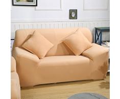Sofa Überwürfe Sofabezug stretch elastische Sofahusse Sofa Abdeckung in verschiedene Größe und Farbe (2 Sitzer für Sofalänge 140-185cm, Khaki)