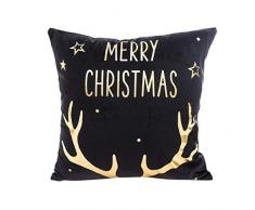Weihnachten Kissenbezug Dekokissen Gold Rentier Sofa Kissenhuelle Haus Zimmer Platz Dekorative Fall Deko Sofakissen Kissenbezüge Wurfkissen Kissenhülle Bettwäsche Home Decor Weihnachtsdeko 45x45cm