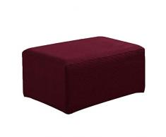YaptheS Sofa Fußbank Abdeckung Multi-Funktions-Stretch Husse Startseite Fußbank Schutz Rechteck Fußbank Sofa Slip Cover Rast Hocker Schutz für Wohnzimmer S Wine Red