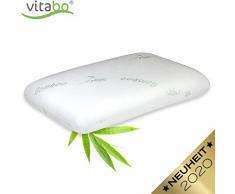 Vitabo Orthopädisches Kopfkissen, ergonomisches Kissen aus Memory-Schaum und Bambusbezug I Nackenkissen für Seitenschläfer aus Viscoschaum I Anti-Schnarch