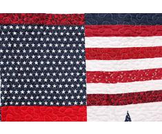 1001 Wohntraum 14J12 Quilt Bill 180 x 220 cm Stars n Stripes USA Sterne Plaid Tagesdecke Patchwork Shabby Decke