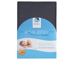 Premium Spannbettlaken mit Gummizug für Wasserbetten Boxspringbetten Übergröße Matratzenbezug Baumwolle Elastan Bett-Laken Betttuch Wasserbettbezug 120 x 200 cm - 130 x 220 cm Anthrazit Dunkelgrau