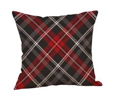 Weihnachten Kissenbezug Kissenhülle Kissenbezüge Hansee, Dekokissen Cases Xmas Plaid Dekokissenbezug Baumwollmischung Kissenschoner Platz Dekokissen 45 cm x 45 cm（I)