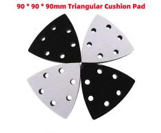 1Pcs 90X90X90MM Dreieckiges Sechs-Loch-Kissen Pad Flocking Schwammscheibe Sandpapier Selbstklebendes Schleifpolierschleifdreieck, Dreieckskissen