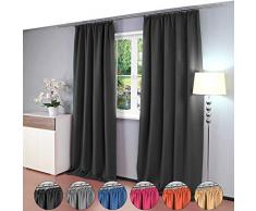 Gräfenstayn® Alana - blickdichte einfarbige Thermogardine Verdunklungsgardine mit Universal-Kräuselband - 135 x 245 cm - viele attraktive Farben - mit Öko-Tex Siegel Standard 100: „Geprüftes Vertrauen“ - Gardine Vorhang