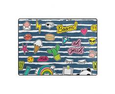 LUPINZ Flicken und Abzeichen Muster Bereich Teppich Eingang Weg Fußmatte Fußmatte Fußmatten Schuhe Schaber Home Dec 160 x 122 x 147 cm rutschfest waschbar Abriebfest, Polyester, 1, 63 x 48 inch