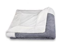 CelinaTex Toronto Kuscheldecke XXL 220 x 240 cm Creme weià und grau Mikrofaser Wohndecke Fleece Tagesdecke