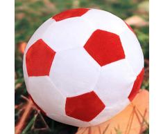 DishyKooker Fu?Ball-Kissen angef¨¹lltes flaumiges Pl¨¹sch-Baby-Fu?Ball-weiches dauerhaftes Fu?Ball-Sport-Spielzeug-Geschenk f¨¹r Kinder Rot und Wei? (Fu?Ball) 30 cm Komfortables Leben