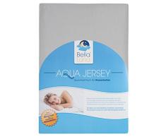 Premium Spannbettlaken mit Gummizug für Wasserbetten Boxspringbetten Übergröße Jersey Matratzenbezug Bettbezug Baumwolle Elastan Laken Wasserbettbezug 180-200 x 200-220 cm | Graphit