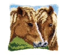 Vervaco Knüpfkissen Knüpfpackung zum Selbstknüpfen eines Kissens, Stramin, weiß, 40 x 40 x 0,3 cm