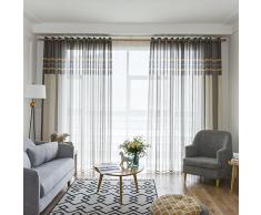 Bloomma Streifen-Vorhang, Polyester, Stoff-Vorhang für Schlafzimmer, Wohnzimmer, Balkon, 100 x 200 cm B