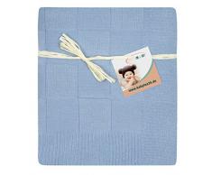 EMI&SAM STRICKDECKE Schmusedecke Kuscheldecke Kinder Baby Decke 80x90cm UNI (Hellblau)