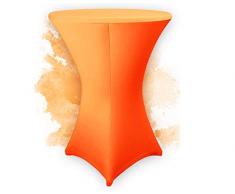 Expand Original Gastro-Qualität - Stehtischhusse ø60-85 cm- Überzug, Husse, Stretchhusse für Stehtische, Bistrotische – Stretch (Ø 70-75 cm, Orange)