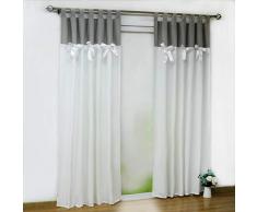 Joyswahl Blickdichter Vorhang Microfaser Gardine mit schönen Schleifen »Johanne« Schals Fenster Vorhänge BxH 140x225cm mit Schlaufen 1 Stück