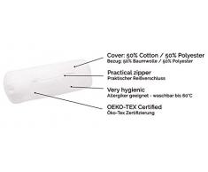 ZOLLNER Nackenrollenbezug 15x40 cm, Reißverschluss, weiß