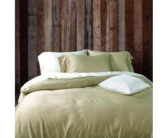 cytao Bettbezug Kissenbezug europäischen High-End-Bett liefert einfarbig einfache Baumwolle Satinbettwäsche bequem und pflegeleicht Feuchtigkeit Seide weich und glatt 220 * 240cm gesetzt