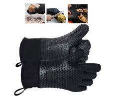 Ealicere 1 Paar Ofenhandschuhe, Anti-Rutsch Topfhandschuhe Hitzebeständige Silikon zum Kochen, Backen, Barbecue Isolation Pads