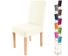Gräfenstayn® Stretch-Stuhlhusse Charles - runde und eckige Stuhllehnen - bi-elastische Passform mit Öko-Tex Siegel Standard 100: „Geprüftes Vertrauen“ (Creme)