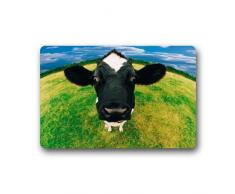 Top Stoff & Rutschfest-Gummi Fußmatte Tür Mats – Funny Milch Kuh Face Funny Animal Milchprodukte Fußmatte Teppich für Zuhause/Büro/Schlafzimmer
