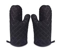 HOMVILLA Ofenhandschuhe Hitzebeständigkeit, Weiches Baumwollfutter mit Rutschfesten Küchenhandschuhen, Doppelofenhandschuhe zum Kochen, Backen, Grillen Topflappen - 1 Paar (Kaktus) (quadratisch)