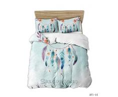 PDXSJT Bettwäsche-Garnitur Traumfänger, Microfaser, 1 Bettbezug Und 2 Kissenbezüge, Liebevolles Geschenk Zum Geburtstag, Zum Valentinstag, Zu Ostern Oder Zu Weihnachten,A,UKSuperking260x220cm