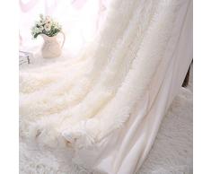 TIDWIACE Weiß Kuscheldecke Longhair Fell Optik 160 x 200 Sofa Decke Microfaser Kunstfell TV-Decke Tages Klimaanlage Decke