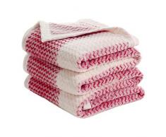 DealMux Flanell Fleecedecke Microplush Leichte weiche, warme Queensize-Bettdecke mit roten und weißen Streifen, 200 x 230 cm