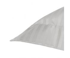 URBANARA Bettwäsche Como - 100% reine Baumwolle, Platingrau mit Streifen - Bettbezug 135x200 cm + Kissenbezug 80x40 cm - 2-teiliges Set Satin-Bettwäsche
